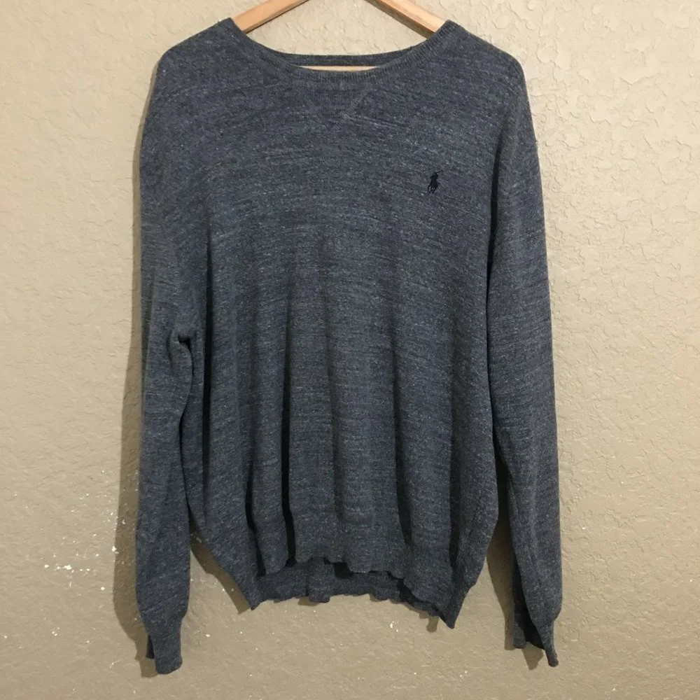 Polo Ralph Lauren Men's XL Gray Sweater Pullover Knit
